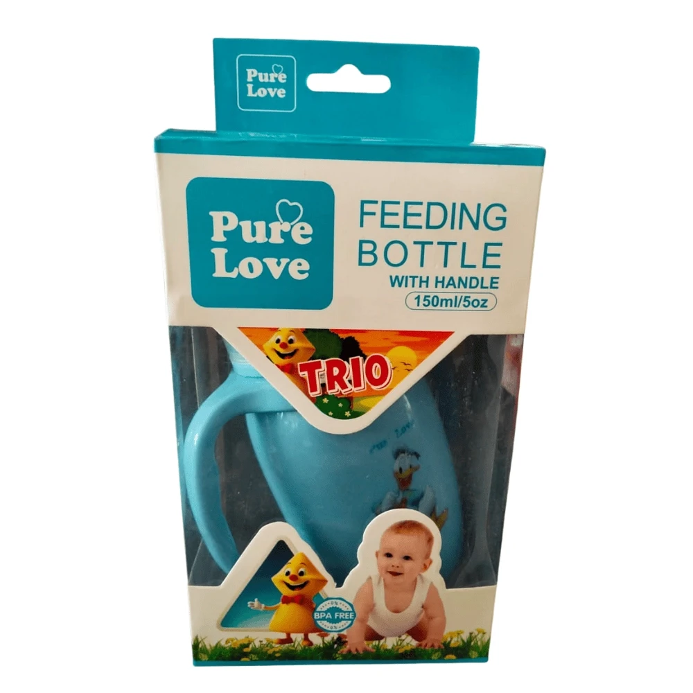 Pure Love Feeding Bottle With Handle 150ml TRIO Colored