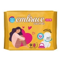 Embrace Sensitives Ultra Thin Long Pads 9 Pads
