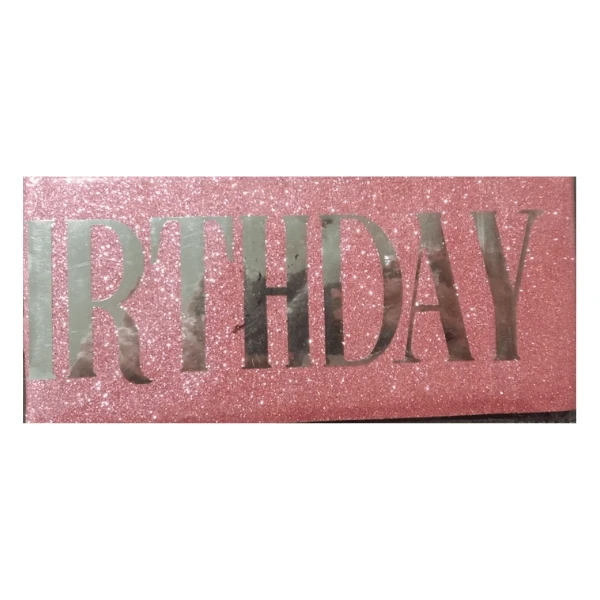 Happy Birthday Ribbon Pink Gliter