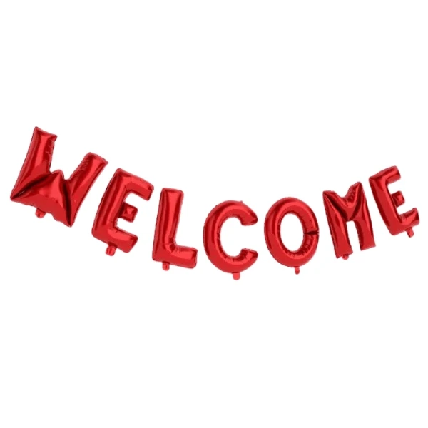 YCBL Welcome Foil Ballon Red