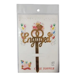 Engaged Cake Topper Golden