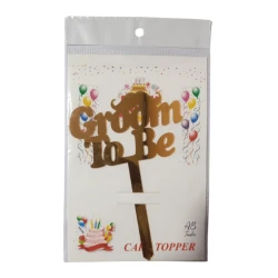 Groom To Be Cake Topper Golden