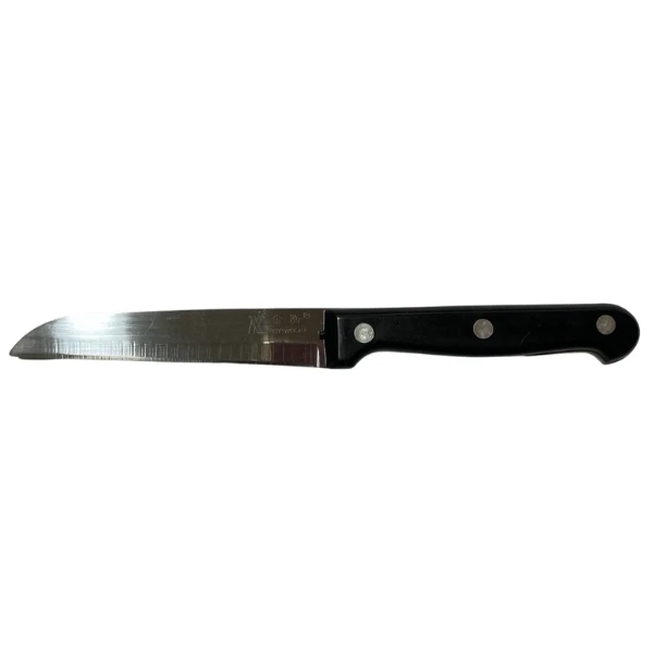 Stainless Steel Knife Large With Black Handle