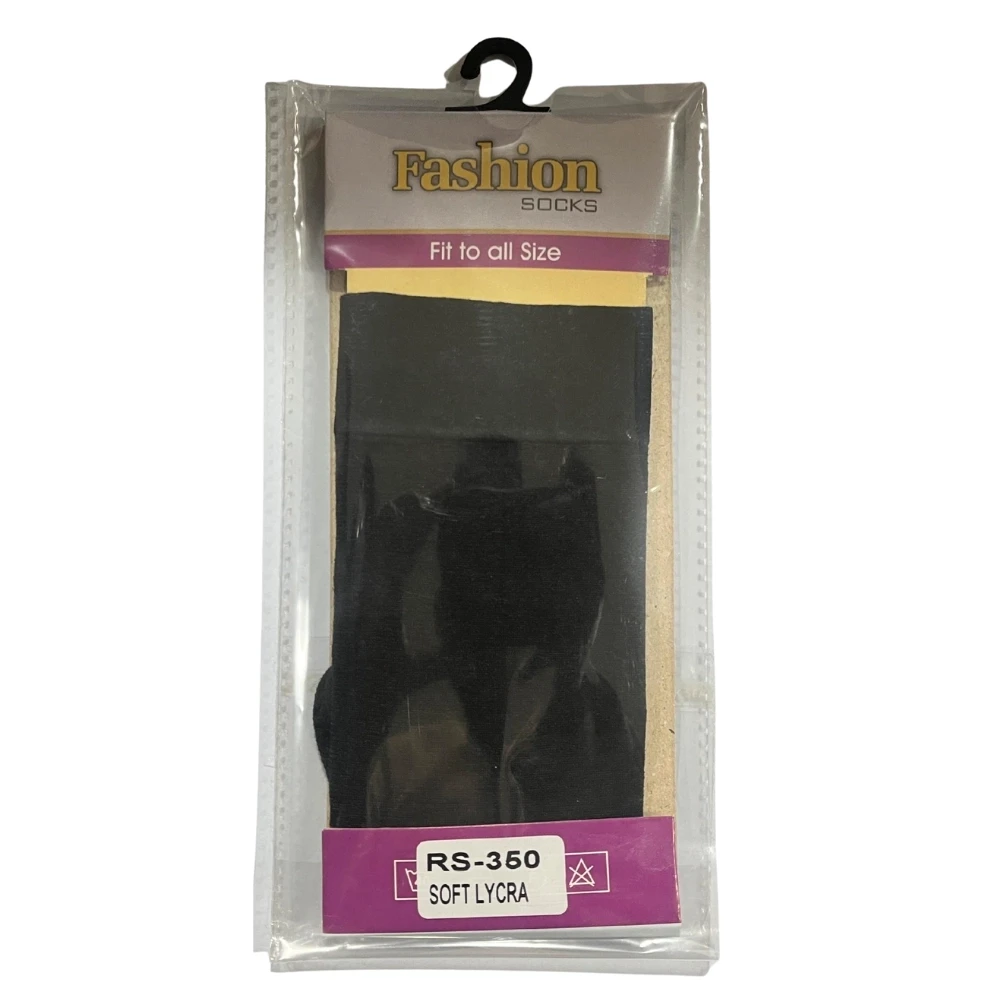 Fashion Socks Fit to All Size Soft Lycra Color Black