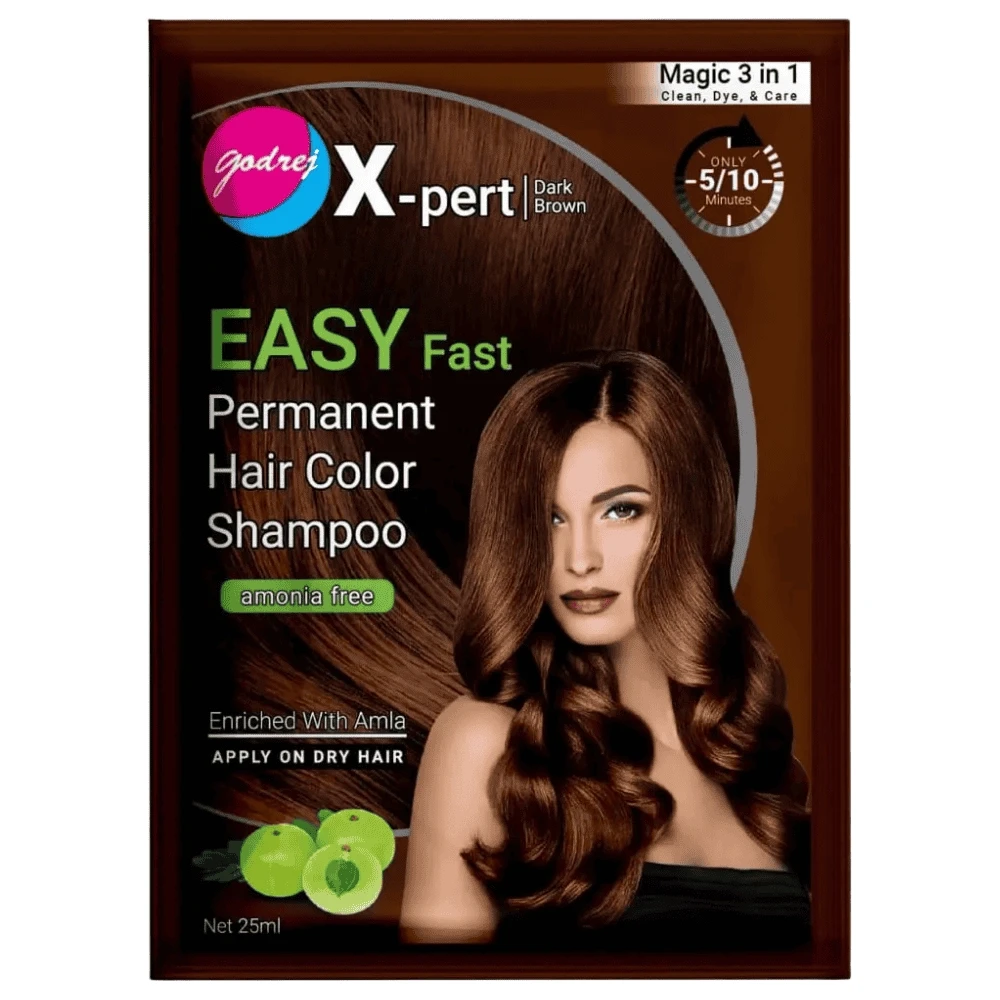 Godrej Easy Fast Permanent Dark Brown Hair Color Shampoo 25ml