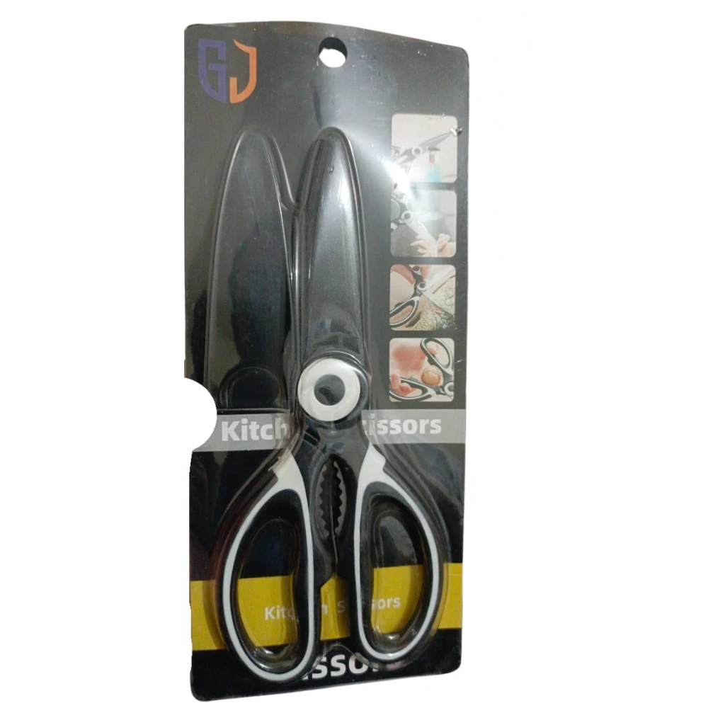 Kitchen Shears, Premium Kitchen Scissors, Ultra Sharp Kitchen Shear Heavy Duty for Meat, Fish, Food, Cooking, Home & Kitchen, Utility, Stainless Steel Black & Silver