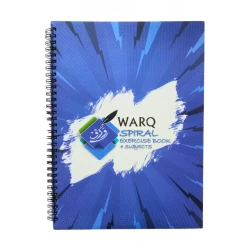 Warq Spiral Exercise Book 4-Subjects (200 Pages)