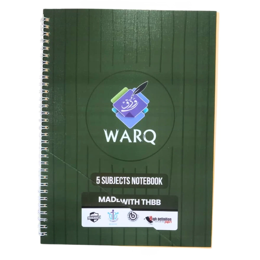 Warq Spiral Exercise Book 5-Subjects (160 Pages)
