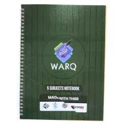 Warq Spiral Exercise Book 5-Subjects (160 Pages)