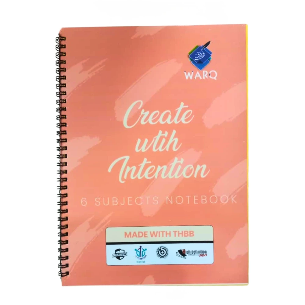 Warq Spiral Exercise Book 6-Subjects (160 Pages)