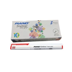 Piano Fineliner Easy Grip Pointer Red 10 Pcs