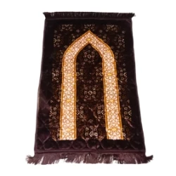 Al Aqsa Quilted Prayer Mat (Jaye Namaz) 80*120 cm Golden Lattice Arch Design Assorted Color
