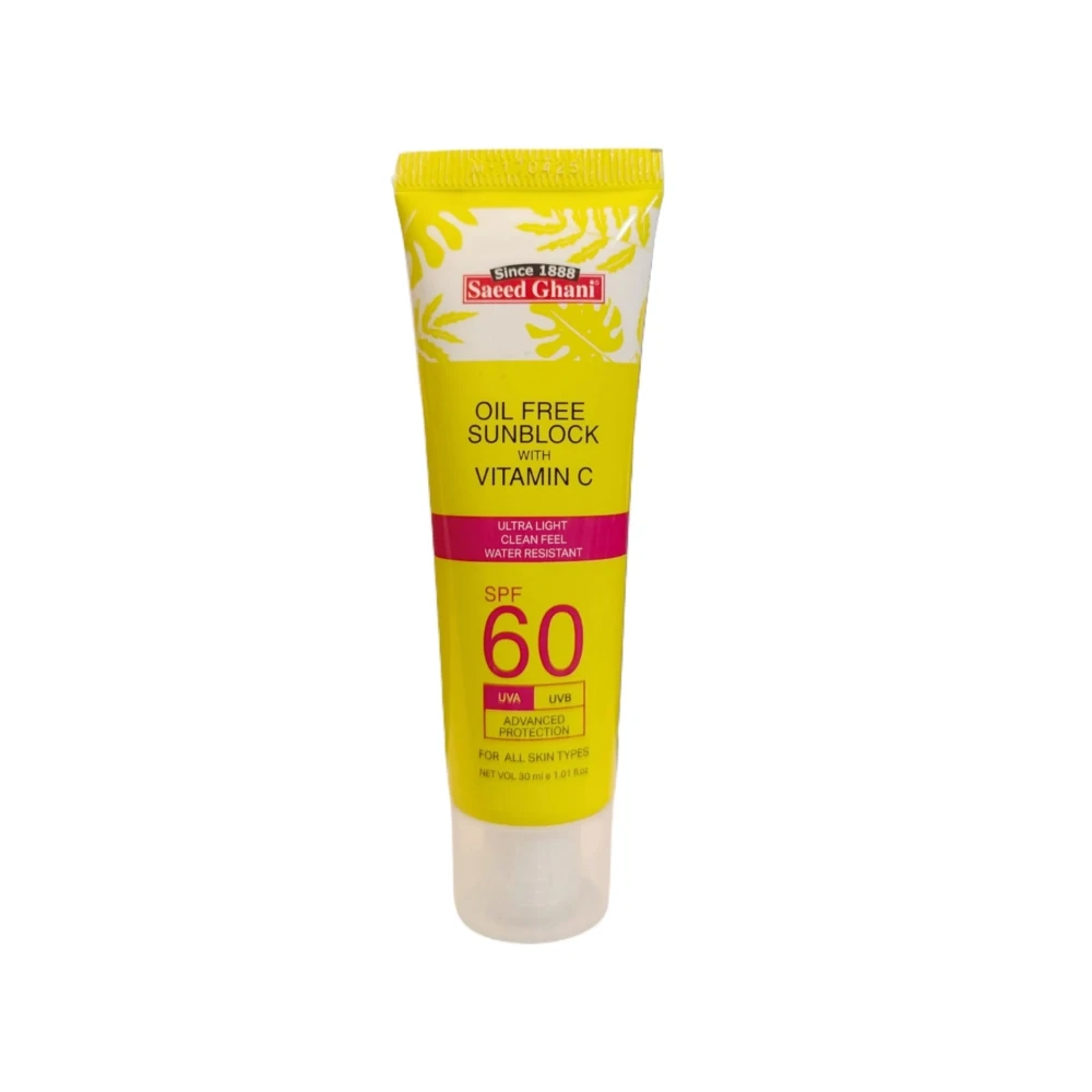 Saeed Ghani Extra Whitening Oil-Free Sunblock with Vitamin C SPF 60 30ml