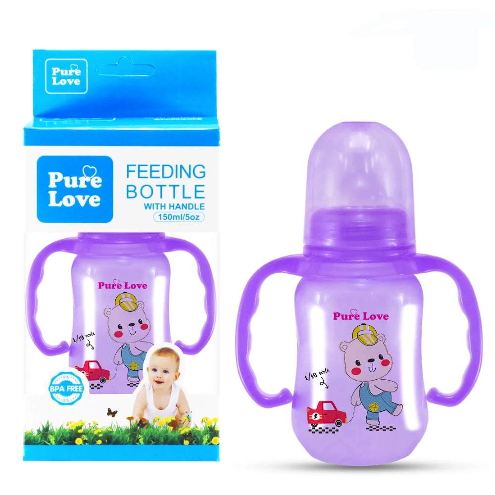 Pure Love Feeding Bottle With handle 150ml Colored BPA Free