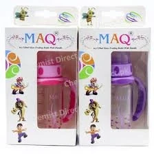 MAQ 8 Oz Feeding Bottle Transparent Bottle W Coloured Cap