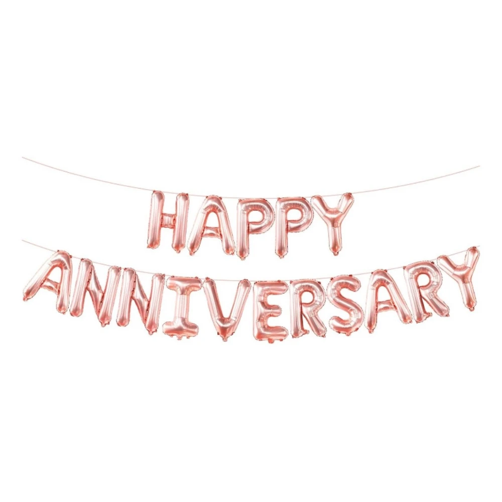 Happy Anniversary Foil Balloon 16 Pcs Assorted