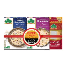 Mehran Sheer Khurma Mix 160gm + Kheer Mix 150gm + Free Vermicelli