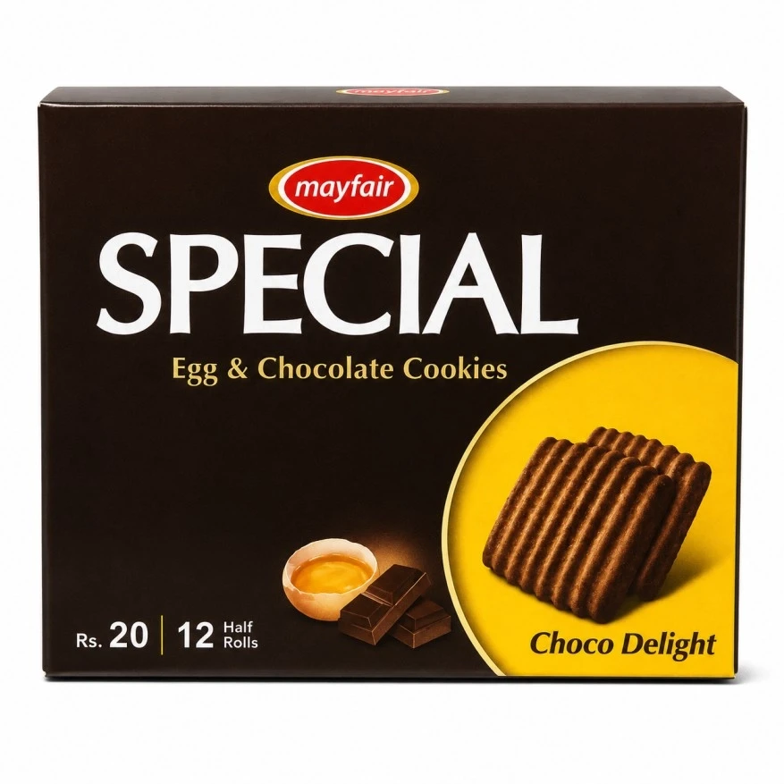 Mayfair Special Egg & Chocolate Cookies 12 Half Rolls Box