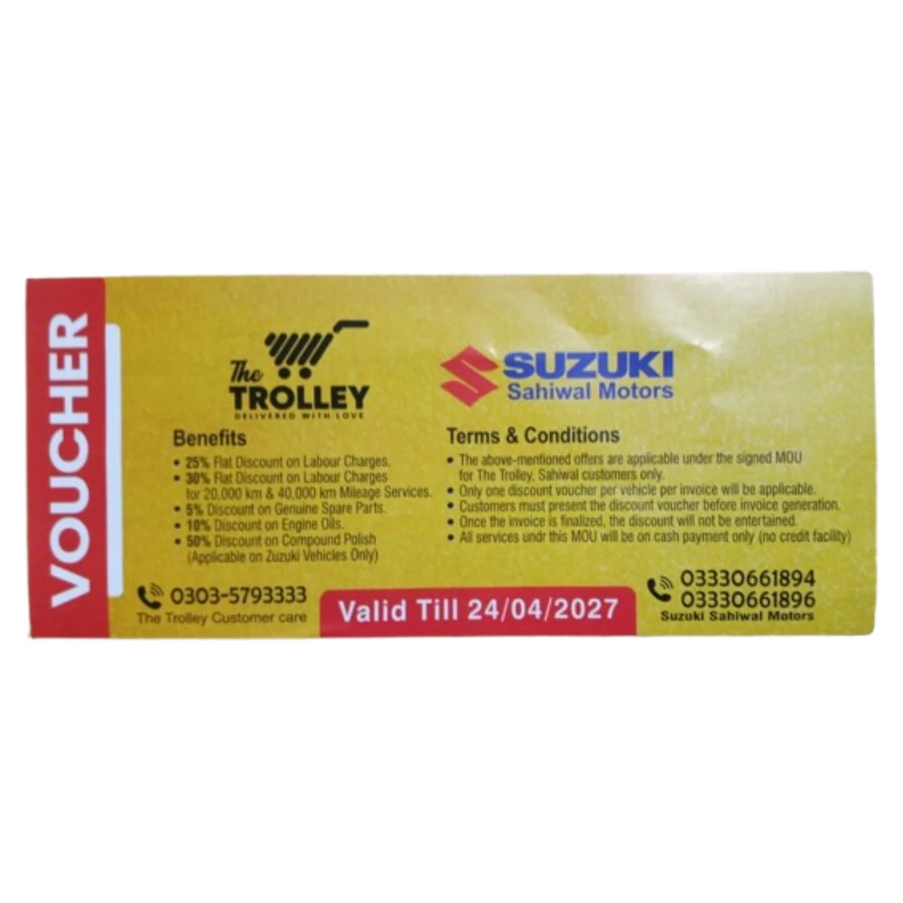 Suzuki Sahiwal Discount Voucher UPTO 50% Discount