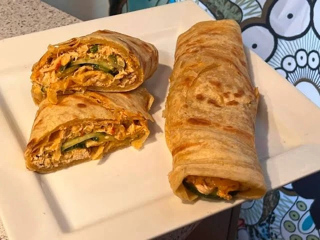 Cheesy Tikka paratha roll