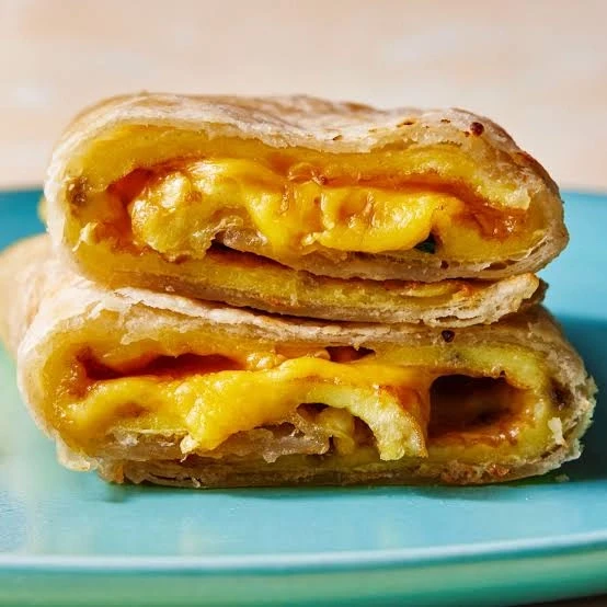 Cheese omelette paratha roll
