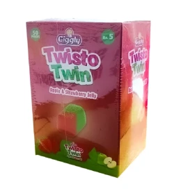 Giggly Twisto Twin Apple & Strawberry Jelly Box 30 Pcs