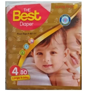 Best Baby Diaper Large Size 4 9-14kg 80pcs