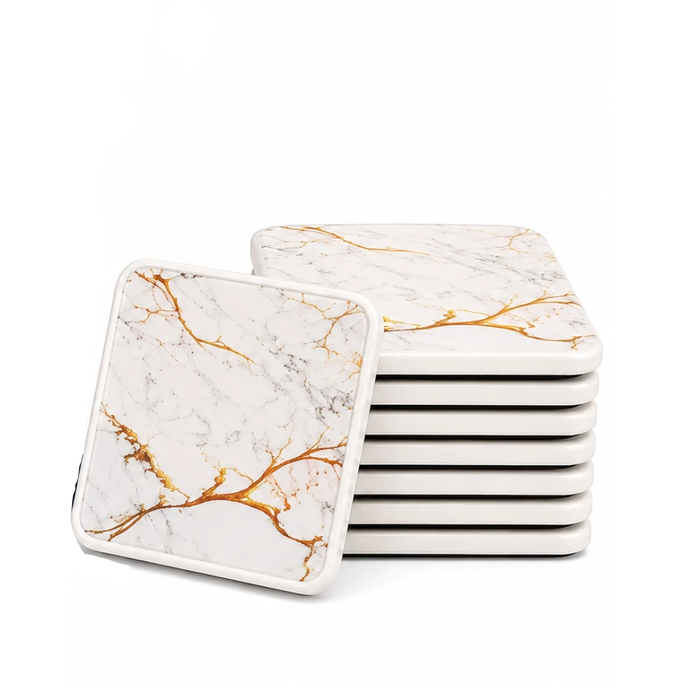 Premium Marble Drink Coasters Set of 6 (Assorted Design)