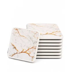 Premium Marble Drink Coasters Set of 6 (Assorted Design)