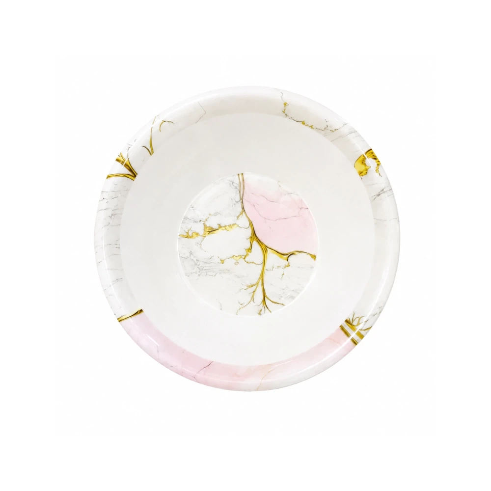 Melamine Blush Marble Small Curry Plate