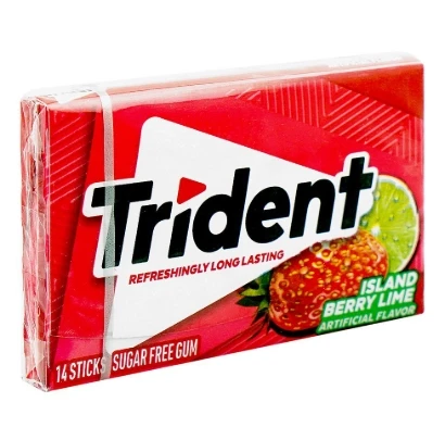 Trident 14 Sticks Sugar Free Gum ISland Berry lime
