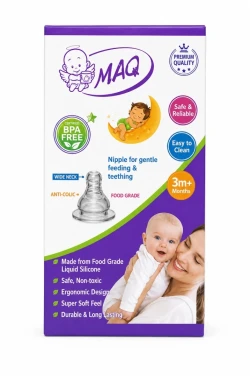 MAQ Anti-Colic Silicone Baby Feeder Nipple Large