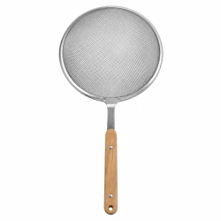 Stainless Steel Fine Mesh Oil Strainer with Wooden Handle 16cm