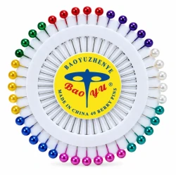 Bao Yu Multicolor Pearl Head Sewing Pins – 40 Pcs