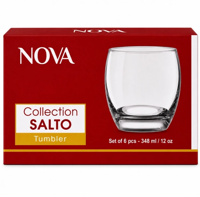 Nova Salto Glass Tumbler Set 348ml – 6 Pcs