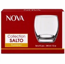 Nova Salto Glass Tumbler Set 348ml – 6 Pcs