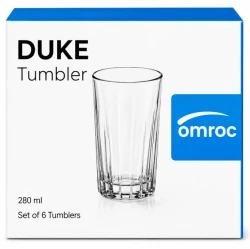 Omroc Duke Tumbler Glass Set 280ml – 6 Pcs