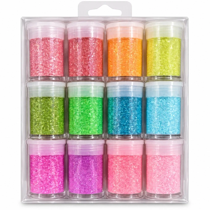 Colorful Glitter Powder Set – 12 Colors