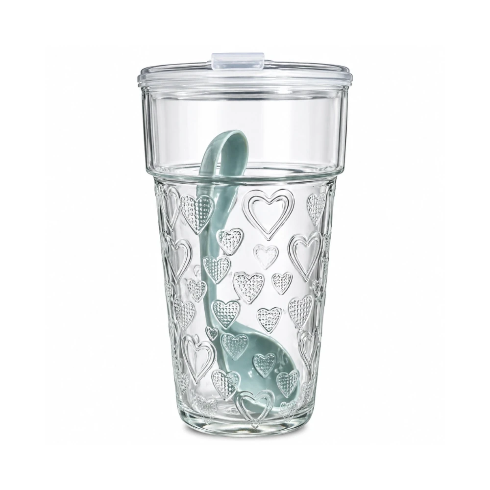 Heart Design Glass Tumbler