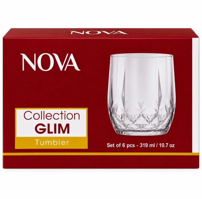 Nova Glim Glass Tumbler Set 319ml – 6 Pcs