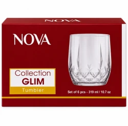 Nova Glim Glass Tumbler Set 319ml – 6 Pcs