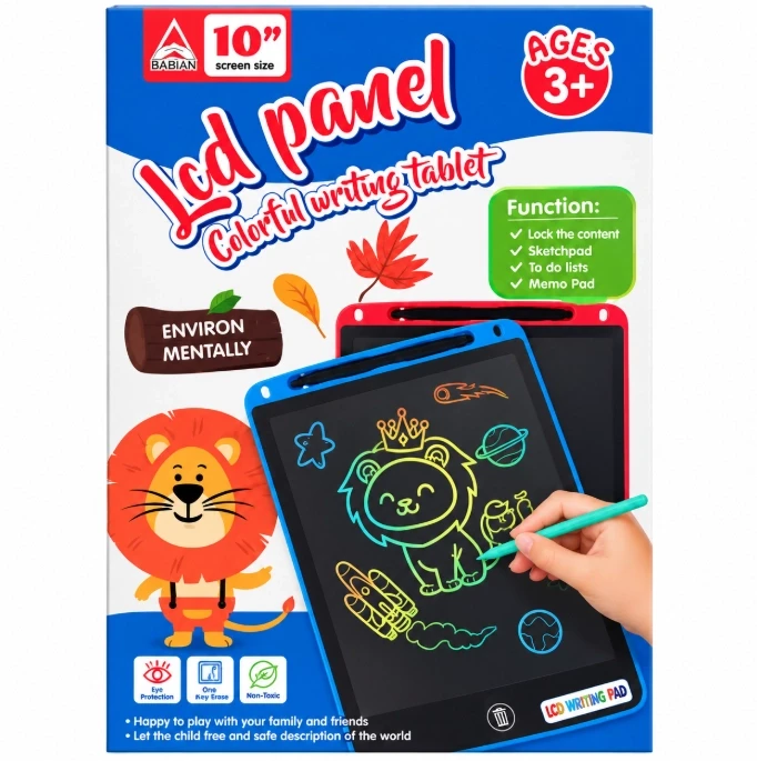 Baibian 10-Inch Colorful LCD Writing Tablet for Kids (Ages 3+)