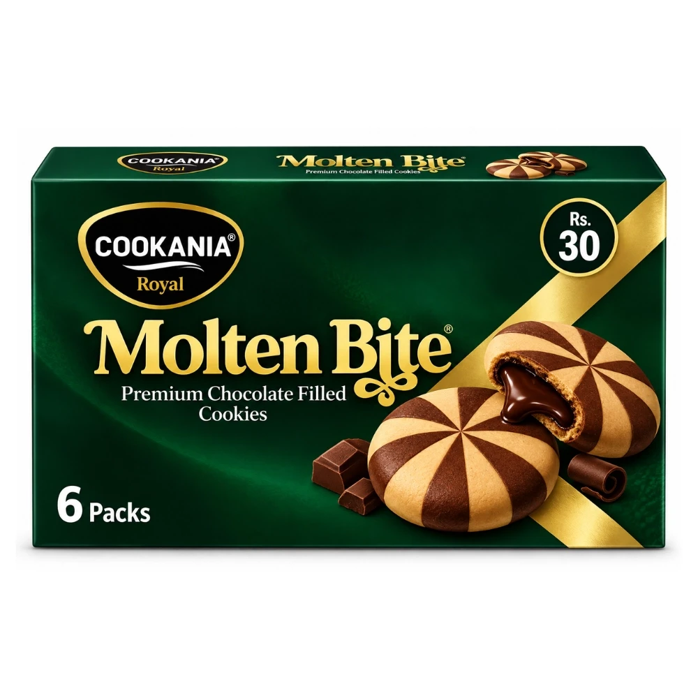 Cookania Royal Molten Bite Premium Chocolate Filled Cookies 6 Packs