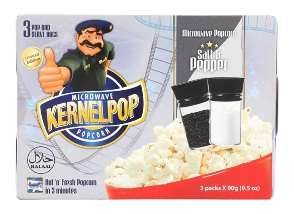 Kernelpop Microwave Popcorns Salt & Pepper 90G x 3