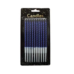 Blue Spiral Birthday Candles 10 Pieces Pack