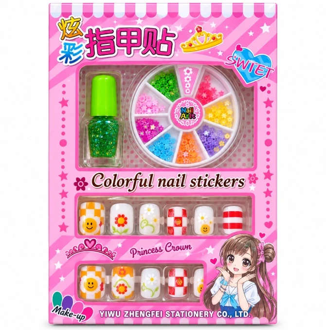 Colorful Nail Art & Nail Sticker Decoration Set for Kids