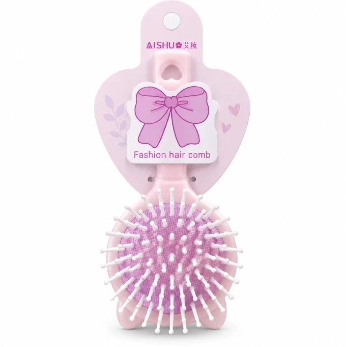 Round Shape Hair Brush for Girls (Assorted Color)-
