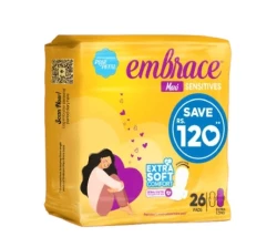 Embrace Sensitives Maxi Extra Long Pads 26 Pads