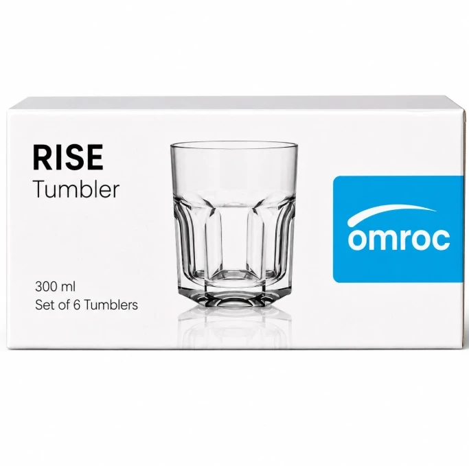 Omroc Rise Tumbler Glass Set 300ml – 6 Pcs