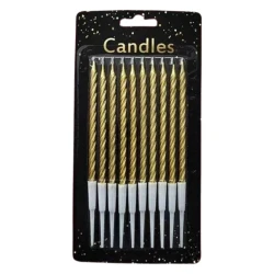 Golden Spiral Birthday Candles 10 Pieces Pack